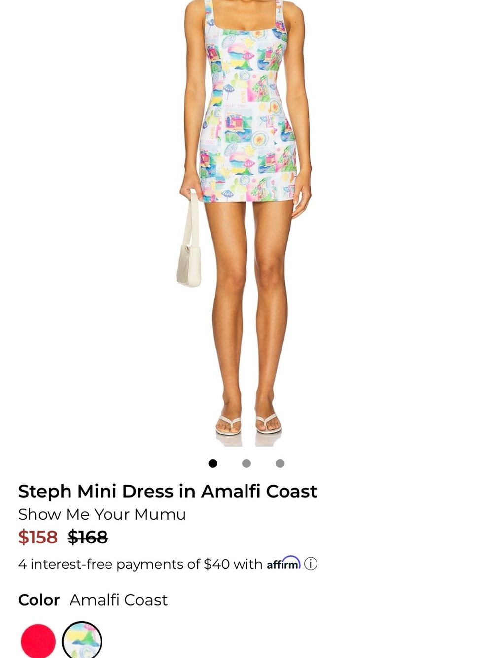 Steph mini dress in amalfi coast print - Show Me Your MuMu - NWT SIZE M - Picture 4 of 10